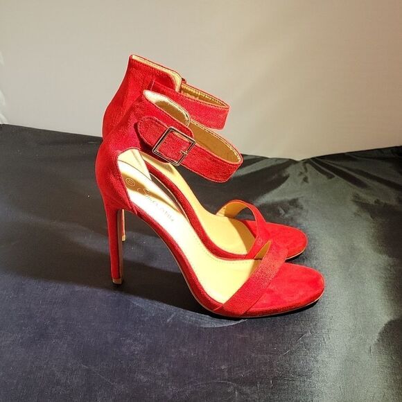 BRAND NEW SH ZOANNA-TWICE FUN SUEDE HIGH HEEL STILETTOS SANDAL WITH ANKLE STRAP - Picture 7 of 15